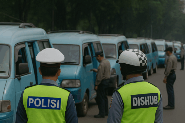 Puluhan Angkot Pelanggar Terjaring Operasi Puluhan Angkot Pelanggar Aturan Terjaring Operasi